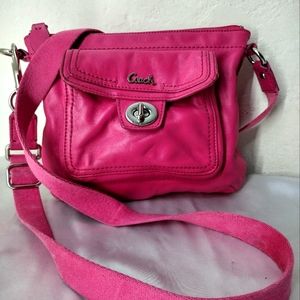 Women's Barbie pink leather Coach crossbody bag